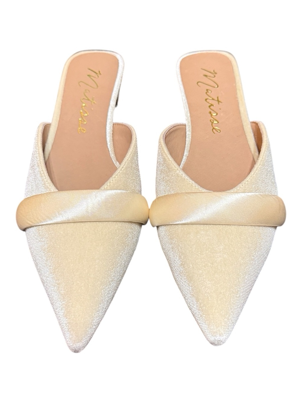 NIB Matisse Kellan Heeled Mule – Ivory Velvet Pointed Toe Slip-On | Women’s Size